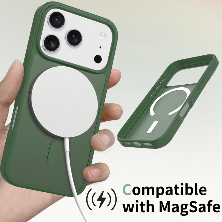 For iPhone 17 Pro Skin Feel TPU Hybrid PC MagSafe Phone Case(Dark Green) - iPhone 17 Pro Cases by buy2fix | Online Shopping UK | buy2fix