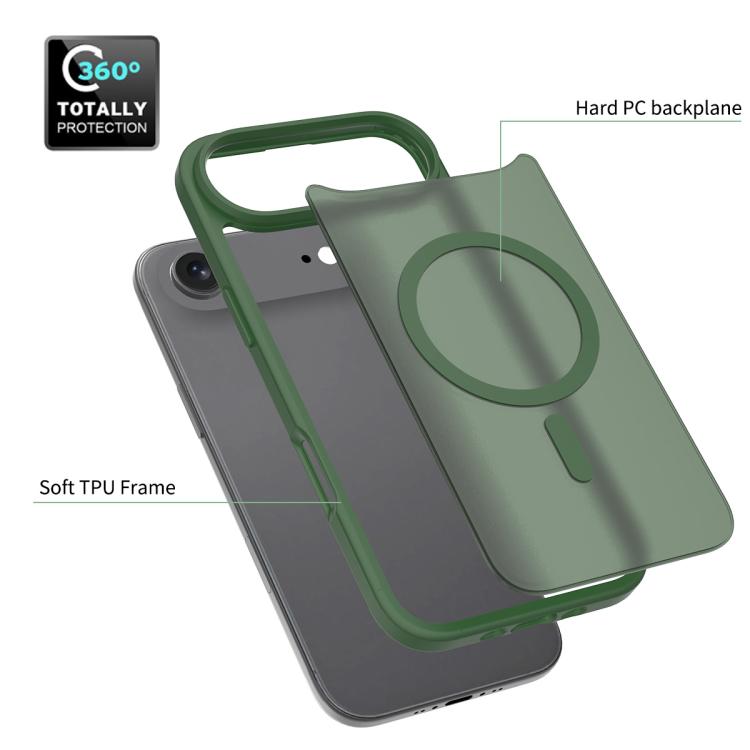 For iPhone Air Skin Feel TPU Hybrid PC MagSafe Phone Case(Dark Green) - iPhone Air Cases by buy2fix | Online Shopping UK | buy2fix