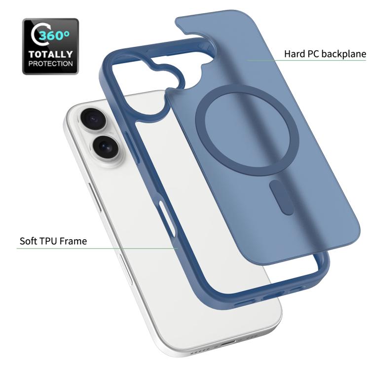 For iPhone 17 Skin Feel TPU Hybrid PC MagSafe Phone Case(Blue) - iPhone 17 Cases by buy2fix | Online Shopping UK | buy2fix