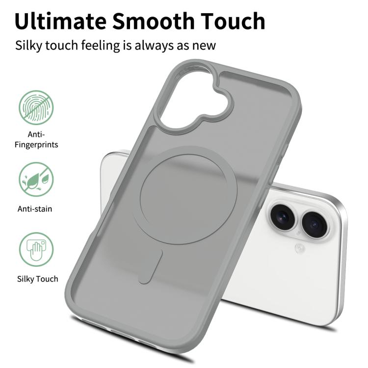 For iPhone 17 Skin Feel TPU Hybrid PC MagSafe Phone Case(Dark Grey) - iPhone 17 Cases by buy2fix | Online Shopping UK | buy2fix