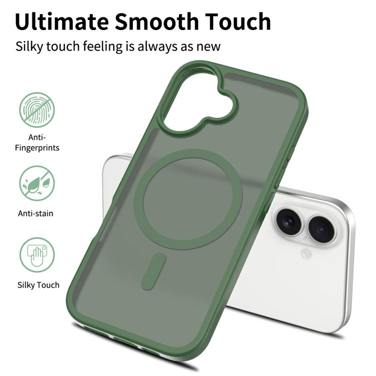 For iPhone 17 Skin Feel TPU Hybrid PC MagSafe Phone Case(Dark Green) - iPhone 17 Cases by buy2fix | Online Shopping UK | buy2fix
