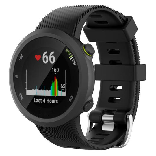 For Garmin Forerunner 45 / 45S / Swim 2 xDfind Twill Solid Color Silicone Watch Band(Black)