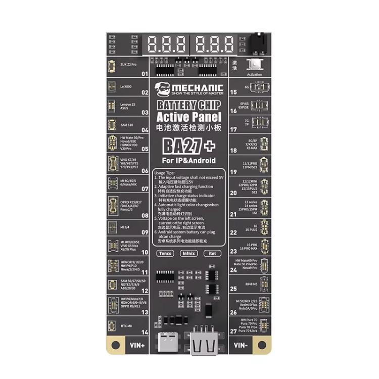 Mechanic BA27+ 4.2V Low Voltage Output Battery Chip Activation Board for iPhone 8-16 Pro Max / Most Android - Test Tools by MECHANIC | Online Shopping UK | buy2fix