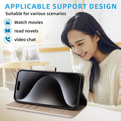 For iPhone Air Litchi Texture RFID Blocking 3-Card Wallet Leather Phone Case(Beige) - iPhone Air Cases by buy2fix | Online Shopping UK | buy2fix