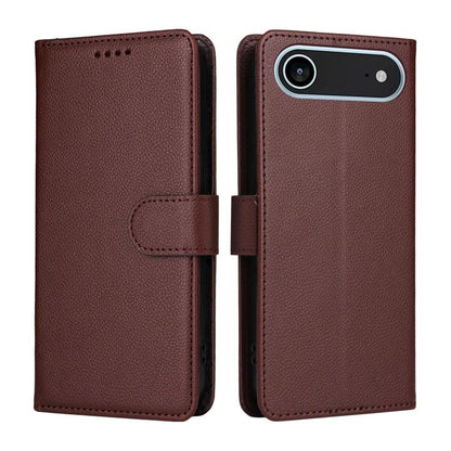 For iPhone Air Litchi Texture RFID Blocking 3-Card Wallet Leather Phone Case(Brown) - iPhone Air Cases by buy2fix | Online Shopping UK | buy2fix
