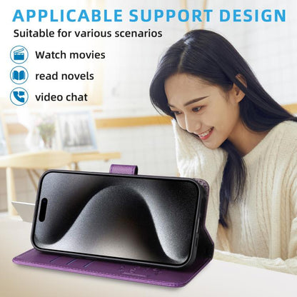 For iPhone Air Litchi Texture RFID Blocking 3-Card Wallet Leather Phone Case(Purple) - iPhone Air Cases by buy2fix | Online Shopping UK | buy2fix