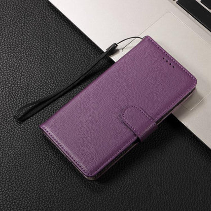 For iPhone Air Litchi Texture RFID Blocking 3-Card Wallet Leather Phone Case(Purple) - iPhone Air Cases by buy2fix | Online Shopping UK | buy2fix