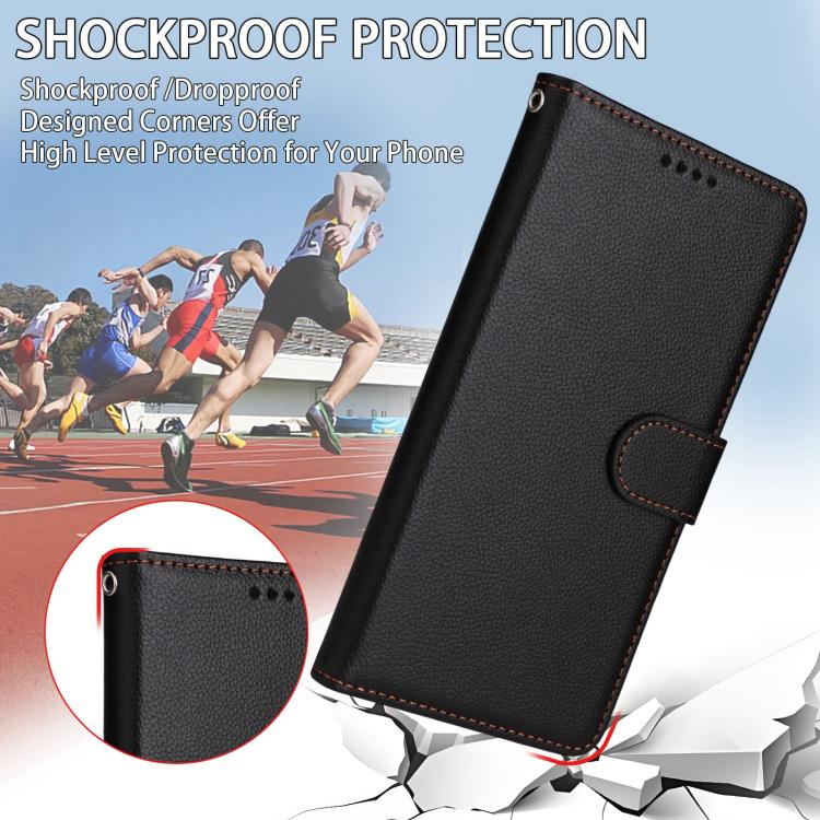 For iPhone Air Litchi Texture RFID Blocking 3-Card Wallet Leather Phone Case(Black) - iPhone Air Cases by buy2fix | Online Shopping UK | buy2fix