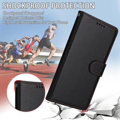 For iPhone Air Litchi Texture RFID Blocking 3-Card Wallet Leather Phone Case(Black) - iPhone Air Cases by buy2fix | Online Shopping UK | buy2fix