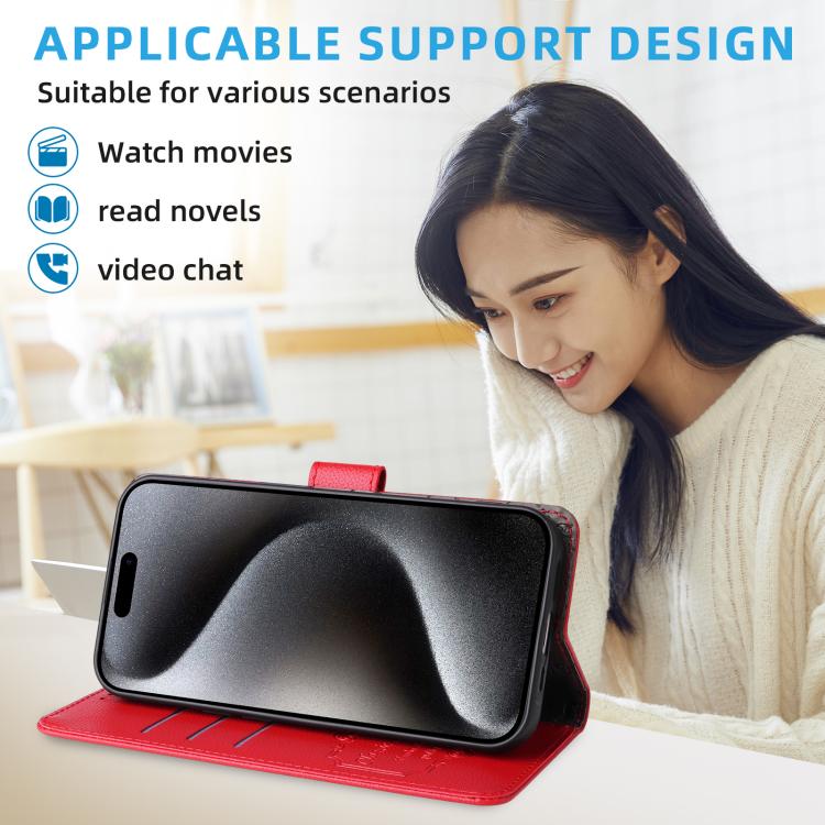 For iPhone Air Litchi Texture RFID Blocking 3-Card Wallet Leather Phone Case(Red) - iPhone Air Cases by buy2fix | Online Shopping UK | buy2fix