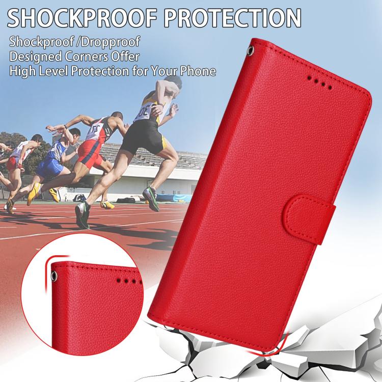 For iPhone Air Litchi Texture RFID Blocking 3-Card Wallet Leather Phone Case(Red) - iPhone Air Cases by buy2fix | Online Shopping UK | buy2fix