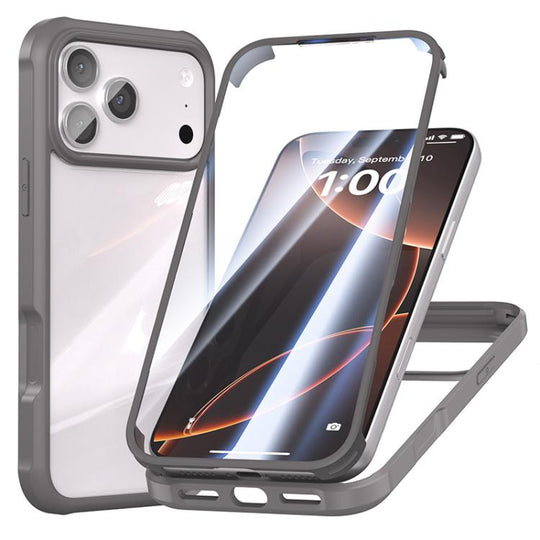 For iPhone 18 Pro Max / 17 Pro Max Double-sided Plastic Glass Phone Protective Case(Grey)