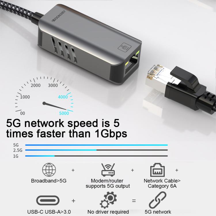 USB -C / Type-C Elbow to RJ45 Aluminum Alloy Shell Ethernet HUB Adapter(Silver) - USB HUB by buy2fix | Online Shopping UK | buy2fix