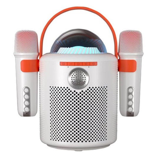 Lebo Y11 Outdoor Portable Wireless Karaoke Dual Microphone Bluetooth Speaker(White) - Desktop Speaker by buy2fix | Online Shopping UK | buy2fix