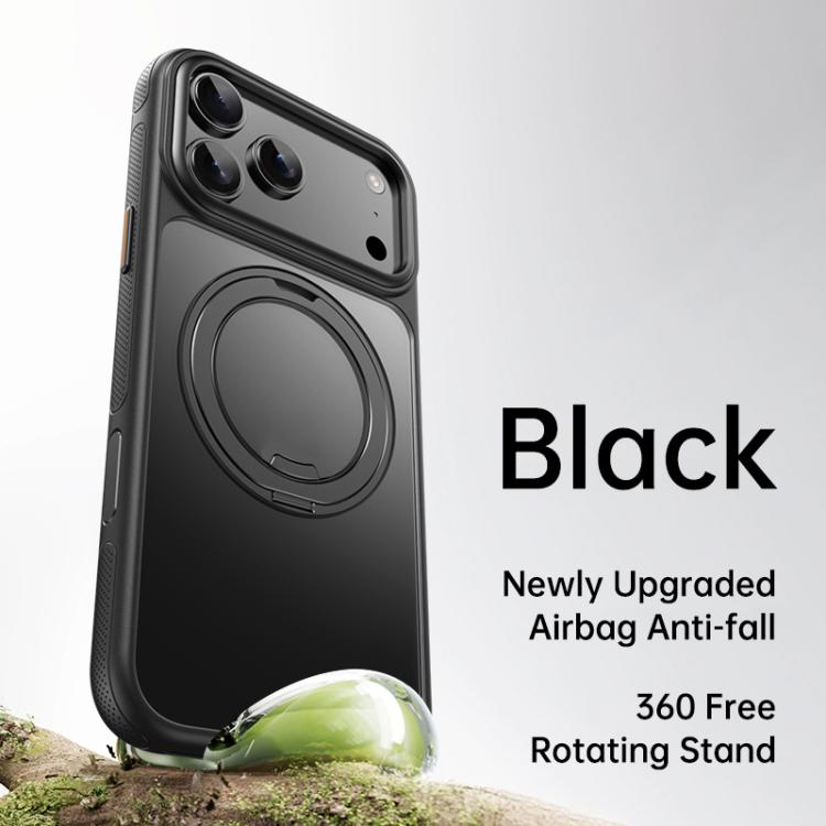 For iPhone 17 Pro Max Gear 360 Rotation MagSafe Holder Phone Case(Black) - iPhone 17 Pro Max Cases by buy2fix | Online Shopping UK | buy2fix