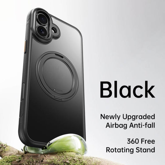 For iPhone 17 Gear 360 Rotation MagSafe Holder Phone Case(Black) - iPhone 17 Cases by buy2fix | Online Shopping UK | buy2fix