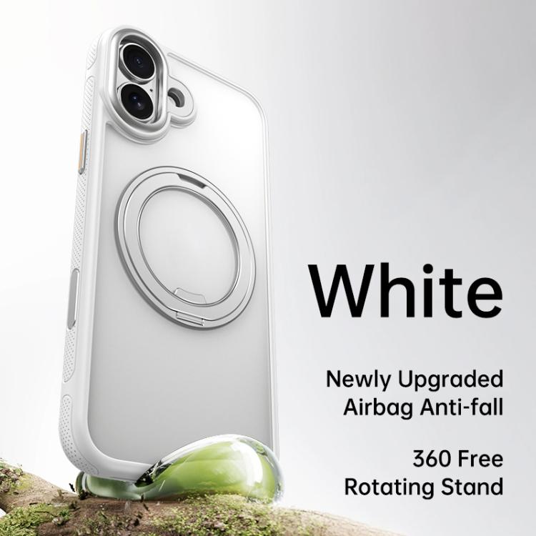 For iPhone 17 Gear 360 Rotation MagSafe Holder Phone Case(White) - iPhone 17 Cases by buy2fix | Online Shopping UK | buy2fix