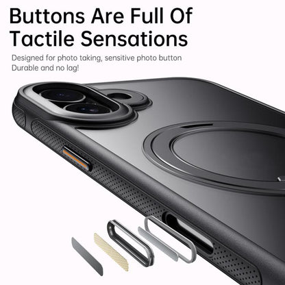 For iPhone 17 Gear 360 Rotation MagSafe Holder Phone Case(White) - iPhone 17 Cases by buy2fix | Online Shopping UK | buy2fix