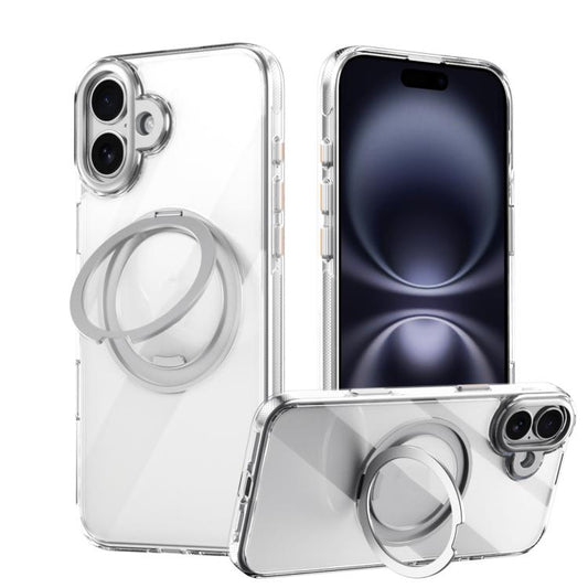 For iPhone 17 Gear 360 Rotation MagSafe Holder Phone Case(Transparent) - iPhone 17 Cases by buy2fix | Online Shopping UK | buy2fix