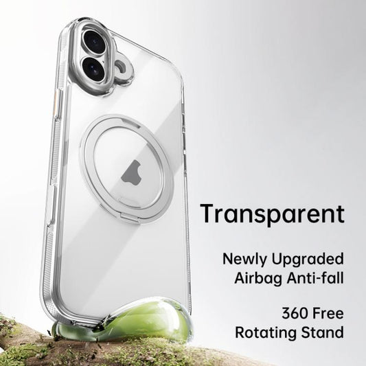 For iPhone 17 Gear 360 Rotation MagSafe Holder Phone Case(Transparent) - iPhone 17 Cases by buy2fix | Online Shopping UK | buy2fix