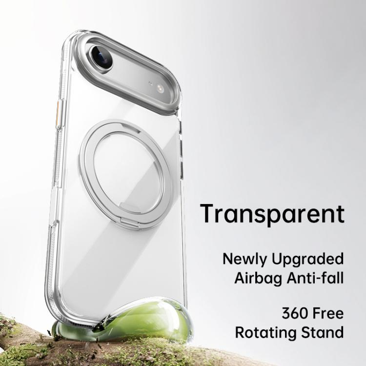 For iPhone Air Gear 360 Rotation MagSafe Holder Phone Case(Transparent) - iPhone Air Cases by buy2fix | Online Shopping UK | buy2fix