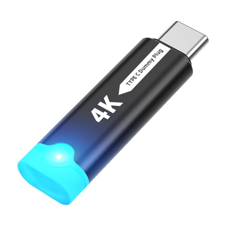 DOONJIEY USB-C / Type-C Interface Graphics Card Spoofer Virtual Monitor with Indicator Light(Black) - Cable & Adapters by buy2fix | Online Shopping UK | buy2fix