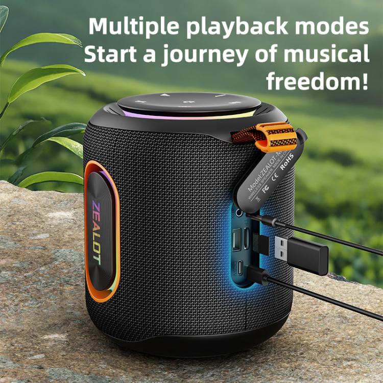 Zealot M1 30W Portable Outdoor IPX6 RGB Stereo Bluetooth Speaker(Blue) - Waterproof Speaker by ZEALOT | Online Shopping UK | buy2fix