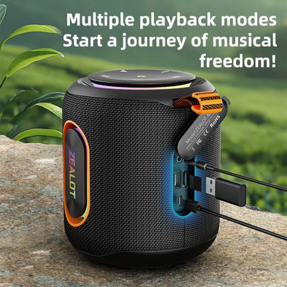 Zealot M1 30W Portable Outdoor IPX6 RGB Stereo Bluetooth Speaker(Grey) - Waterproof Speaker by ZEALOT | Online Shopping UK | buy2fix