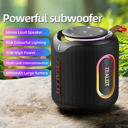 Zealot M1 30W Portable Outdoor IPX6 RGB Stereo Bluetooth Speaker(Black) - Waterproof Speaker by ZEALOT | Online Shopping UK | buy2fix