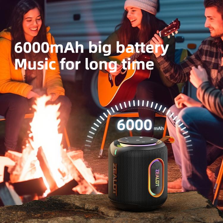 Zealot M1 30W Portable Outdoor IPX6 RGB Stereo Bluetooth Speaker(Grey) - Waterproof Speaker by ZEALOT | Online Shopping UK | buy2fix