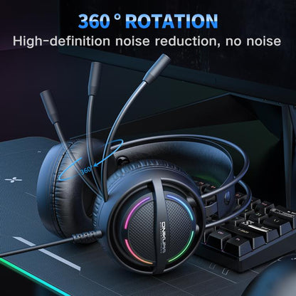 ONIKUMA X88 Head-mounted RGB Light E-Sports Gaming Headset, Cable Length: 2.2m(Black) - Multimedia Headset by ONIKUMA | Online Shopping UK | buy2fix