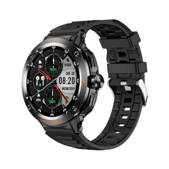 D13 2 in 1 Bluetooth Earphone Smart Call Watch, Support Bluetooth Call / NFC / Health Monitoring, Watchband:Silicone Strap(Black)