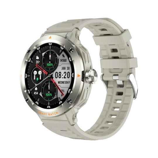 D13 2 in 1 Bluetooth Earphone Smart Call Watch, Support Bluetooth Call / NFC / Health Monitoring, Watchband:Silicone Strap(Apricot Grey)