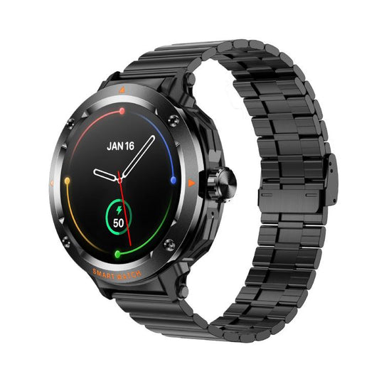 D13 2 in 1 Bluetooth Earphone Smart Call Watch, Support Bluetooth Call / NFC / Health Monitoring, Watchband:3-Bead Steel Strap(Black)