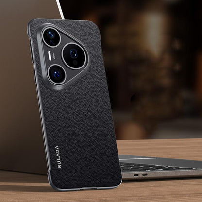 For Huawei Pura 80 Ultra 5G SULADA Frameless Top Layer Cowhide Leather PC Phone Case(Black) - Huawei Cases by SULADA | Online Shopping UK | buy2fix