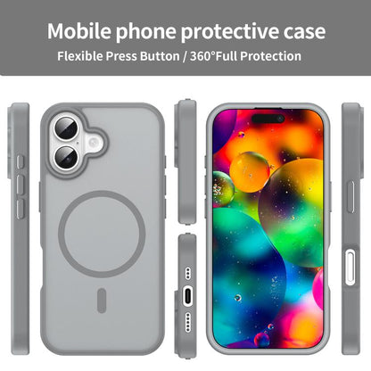 For iPhone 17 Fanying Series PC Hybrid TPU Translucent Frosted MagSafe Phone Case(Silver Grey) - iPhone 17 Cases by buy2fix | Online Shopping UK | buy2fix