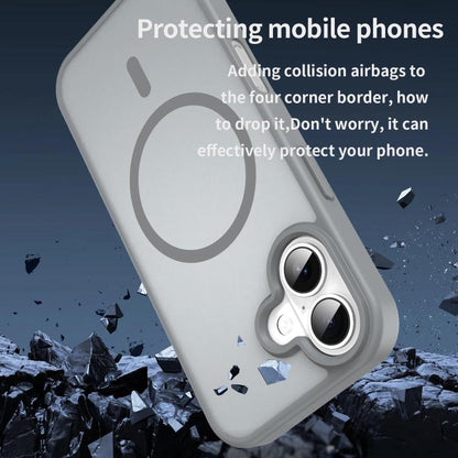 For iPhone 17 Fanying Series PC Hybrid TPU Translucent Frosted MagSafe Phone Case(Silver Grey) - iPhone 17 Cases by buy2fix | Online Shopping UK | buy2fix