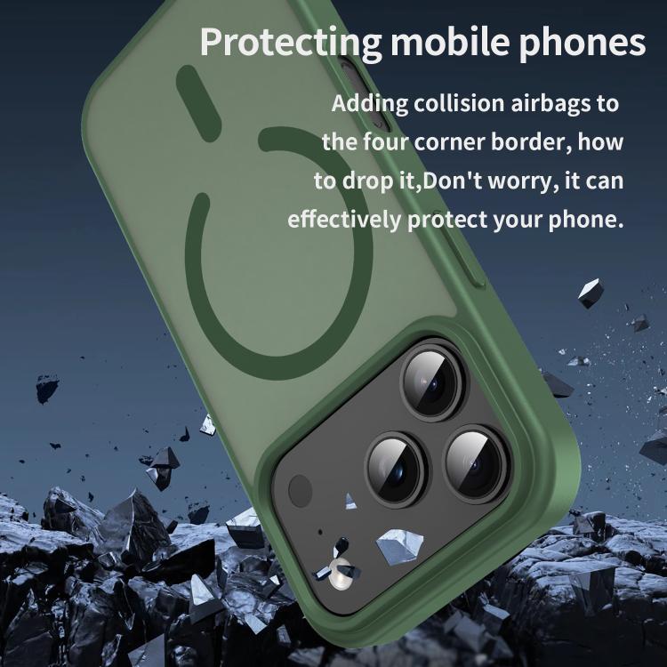 For iPhone 17 Pro Fanying Series PC Hybrid TPU Translucent Frosted MagSafe Phone Case(Olive Green) - iPhone 17 Pro Cases by buy2fix | Online Shopping UK | buy2fix