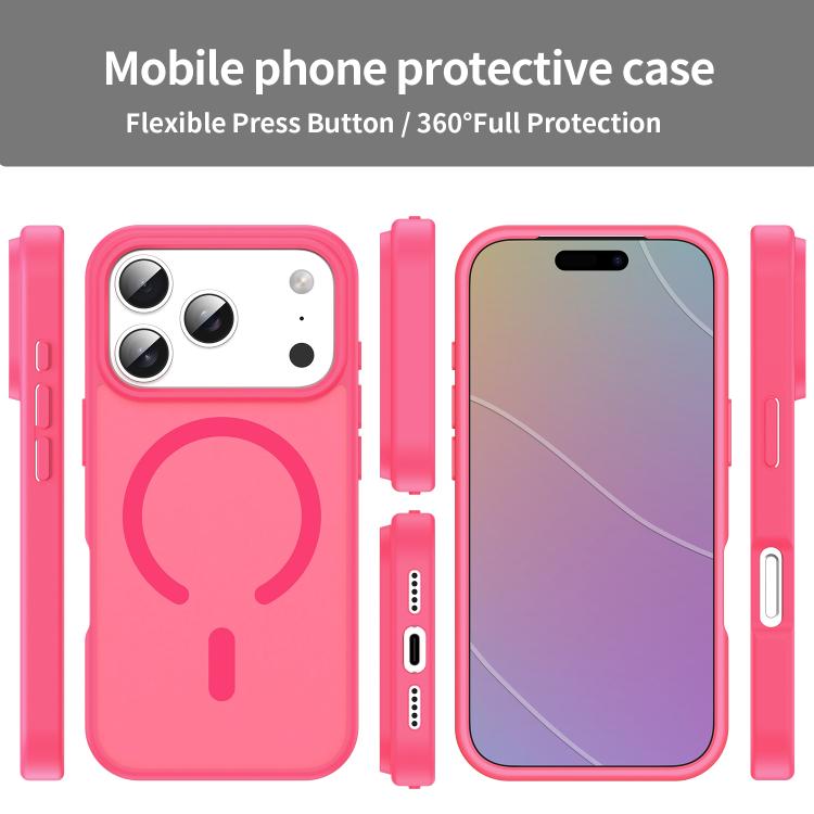 For iPhone 17 Pro Fanying Series PC Hybrid TPU Translucent Frosted MagSafe Phone Case(Rose Red) - iPhone 17 Pro Cases by buy2fix | Online Shopping UK | buy2fix