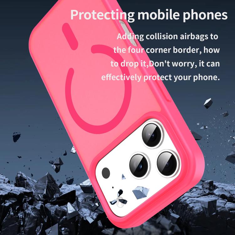 For iPhone 17 Pro Fanying Series PC Hybrid TPU Translucent Frosted MagSafe Phone Case(Rose Red) - iPhone 17 Pro Cases by buy2fix | Online Shopping UK | buy2fix