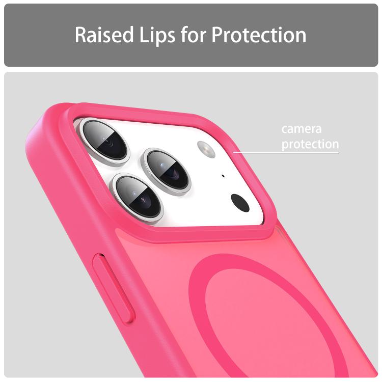 For iPhone 17 Pro Fanying Series PC Hybrid TPU Translucent Frosted MagSafe Phone Case(Rose Red) - iPhone 17 Pro Cases by buy2fix | Online Shopping UK | buy2fix