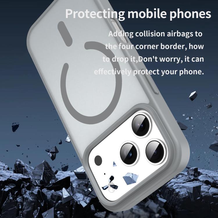 For iPhone 17 Pro Fanying Series PC Hybrid TPU Translucent Frosted MagSafe Phone Case(Silver Grey) - iPhone 17 Pro Cases by buy2fix | Online Shopping UK | buy2fix