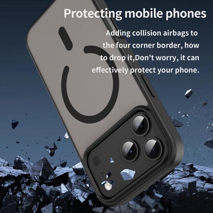 For iPhone 17 Pro Max Fanying Series PC Hybrid TPU Translucent Frosted MagSafe Phone Case(Translucent Black) - iPhone 17 Pro Max Cases by buy2fix | Online Shopping UK | buy2fix