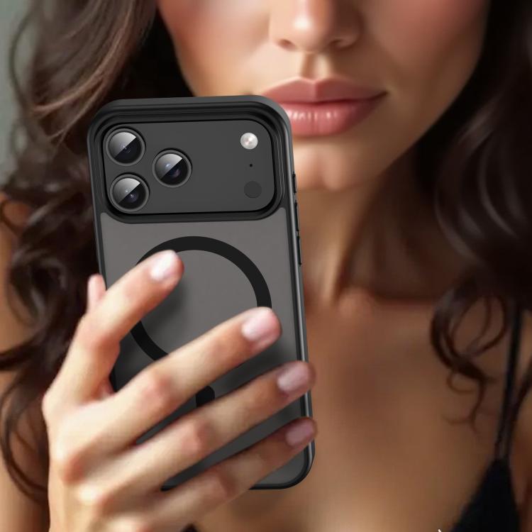 For iPhone 17 Pro Max Fanying Series PC Hybrid TPU Translucent Frosted MagSafe Phone Case(Translucent Black) - iPhone 17 Pro Max Cases by buy2fix | Online Shopping UK | buy2fix