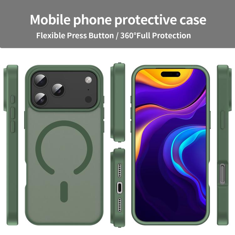 For iPhone 17 Pro Max Fanying Series PC Hybrid TPU Translucent Frosted MagSafe Phone Case(Olive Green) - iPhone 17 Pro Max Cases by buy2fix | Online Shopping UK | buy2fix