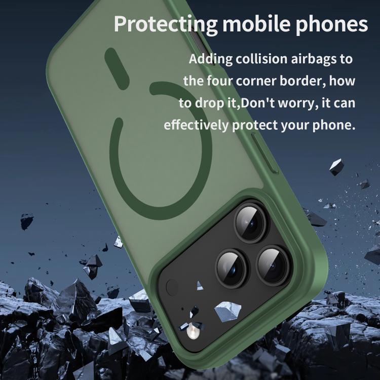 For iPhone 17 Pro Max Fanying Series PC Hybrid TPU Translucent Frosted MagSafe Phone Case(Olive Green) - iPhone 17 Pro Max Cases by buy2fix | Online Shopping UK | buy2fix