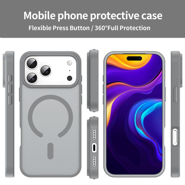 For iPhone 17 Pro Max Fanying Series PC Hybrid TPU Translucent Frosted MagSafe Phone Case(Silver Grey) - iPhone 17 Pro Max Cases by buy2fix | Online Shopping UK | buy2fix