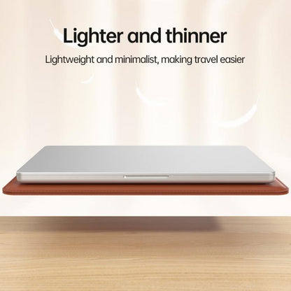 For 13 / 14 inch Handle Portable Laptop Briefcase PU Leather Laptop Sleeve with Foldable Stand(Dark Blue) - Other by buy2fix | Online Shopping UK | buy2fix