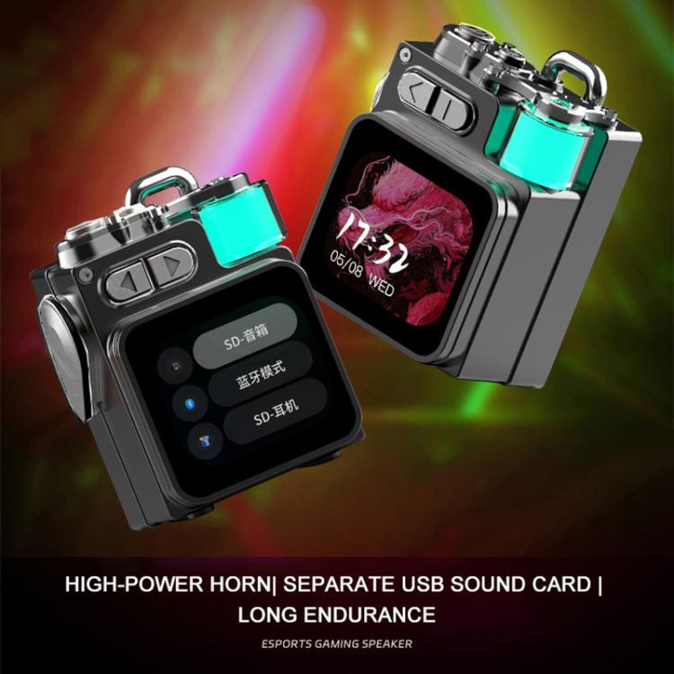 DK08 Smart LED Screen Cool Style Portable RGB Light Bluetooth Speaker(Black) - Mini Speaker by buy2fix | Online Shopping UK | buy2fix