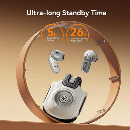 Q12 Semi-in-ear Bluetooth 5.4 Earphones Mobile Phone Remote Control Take Photos Watch Videos(Gold) - Bluetooth Earphone by buy2fix | Online Shopping UK | buy2fix